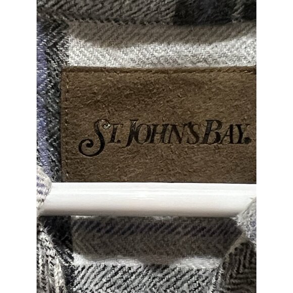 St Johns Bay Gray Plaid Button Down Long Sleeve Shirt~Size 2XL - Picture 5 of 6